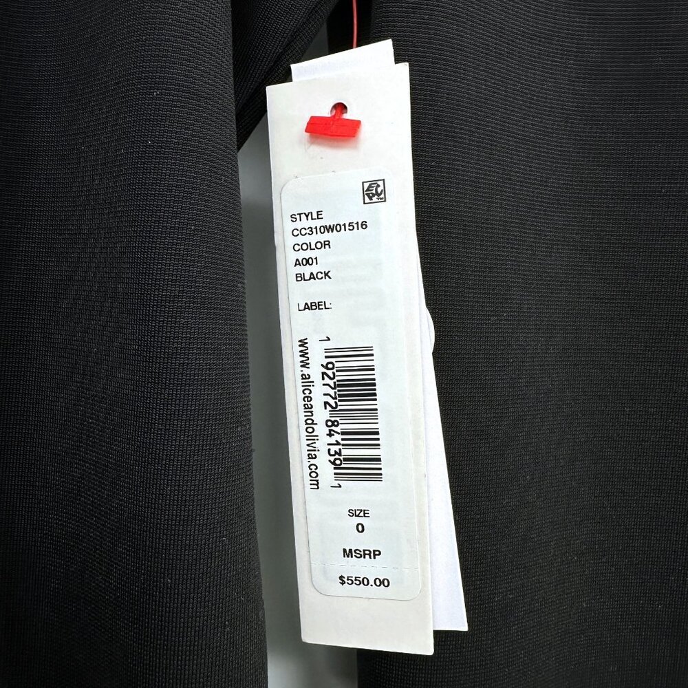 Alice + Olivia Kalena Crystal Cutout Black Jersey Maxi Dress Size 0 - Picture 7 of 10